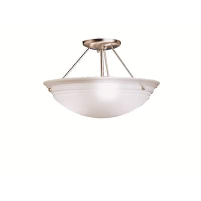 Kichler Lighting Cove Molding Top Glass 3-light Brushed Nickel Semi-Flush Mount - Brushed Nickel