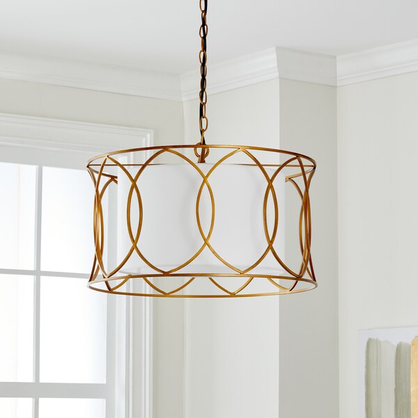 Safavieh Lighting 21.5-inch Silas Gold Adjustable Pendant Lamp