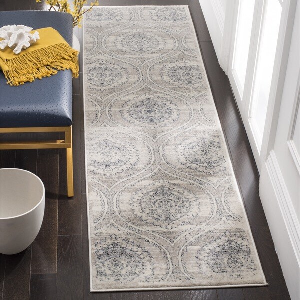 Shop Safavieh Carnegie Vintage Light Grey/ Cream Distressed Runner Rug - On Sale - Free Shipping 
