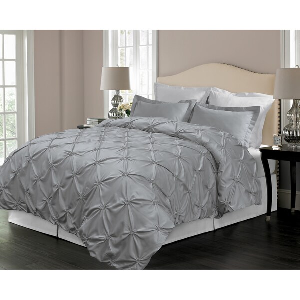 Floral Pintuck Down Alternative 3-piece Comforter Set