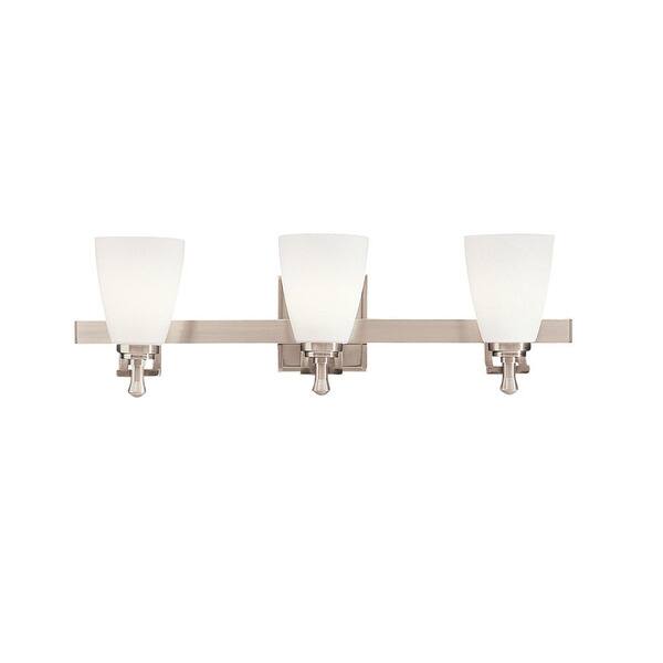 Shop Kichler Lighting Uptown Collection 3 Light Brushed Nickel Bath Vanity Light Overstock 13445567