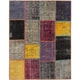 preview thumbnail 16 of 62, Hand-knotted Color Patchwork Black Wool Rug