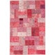 preview thumbnail 64 of 62, Hand-knotted Color Patchwork Black Wool Rug 6'5" x 9'10" - Dark Burgundy/Pink
