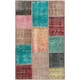 preview thumbnail 3 of 62, Hand-knotted Color Patchwork Black Wool Rug