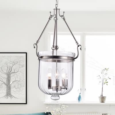 Winfield Nickel 14-inch Pendant with Clear Glass Shade
