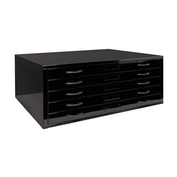 Shop Offex Home Office Flat 46 Inch File Cabinet With Slide Out Drawer Black Overstock 13446460