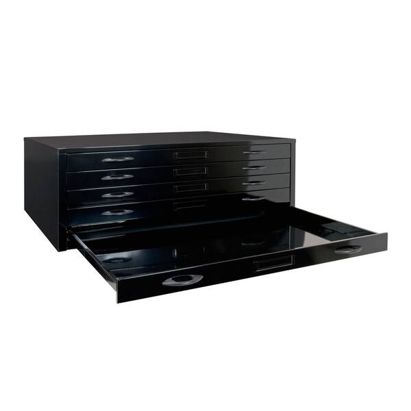 Shop Offex Home Office Black Metal 40 Inch Flat File Cabinet With