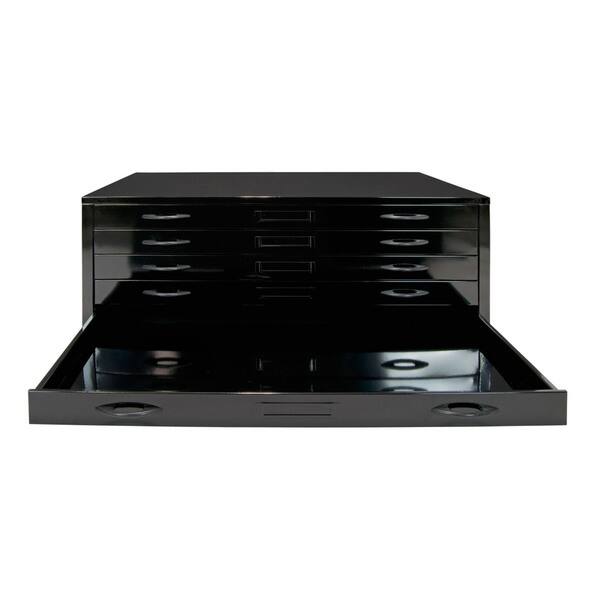 Shop Offex Home Office Black Metal 40 Inch Flat File Cabinet With