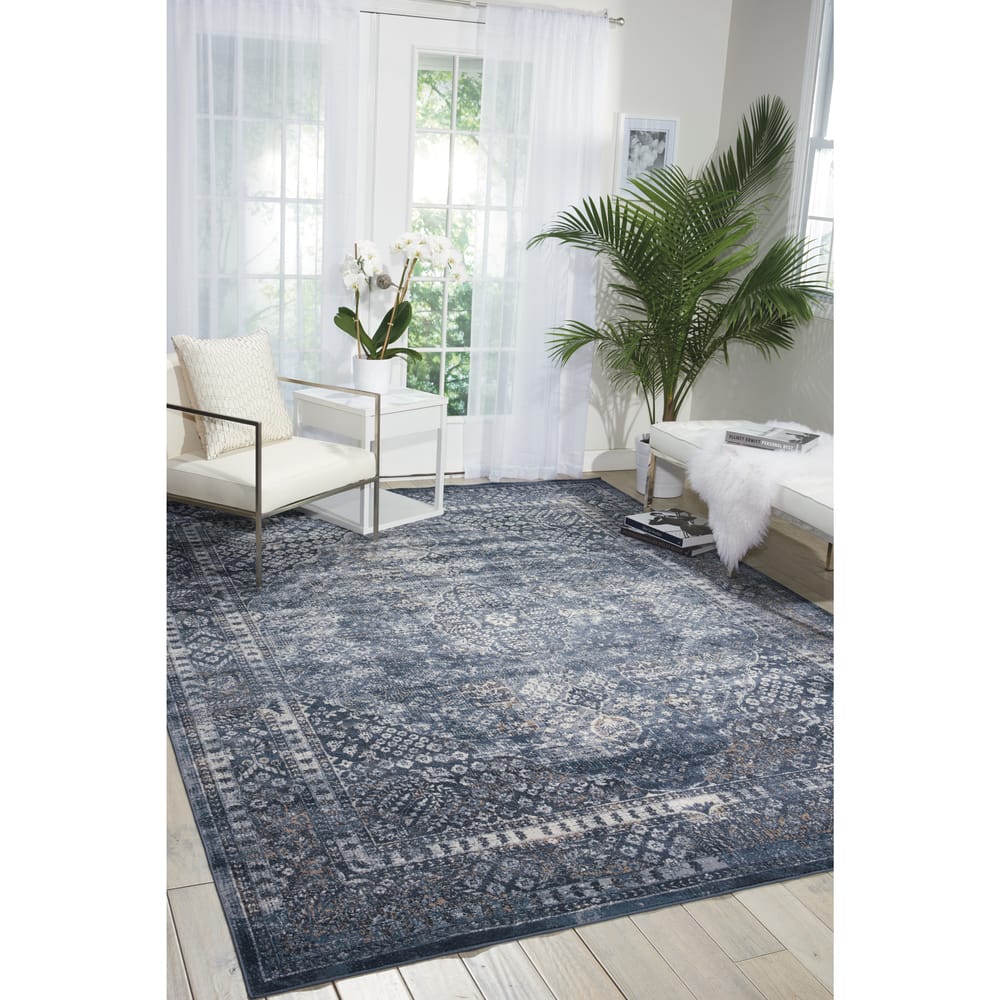 Malta Vintage Oriental Bordered Medallion Area Rug