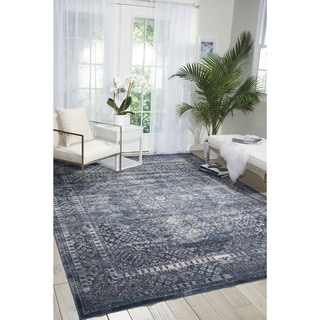 Malta Vintage Oriental Bordered Medallion Area Rug