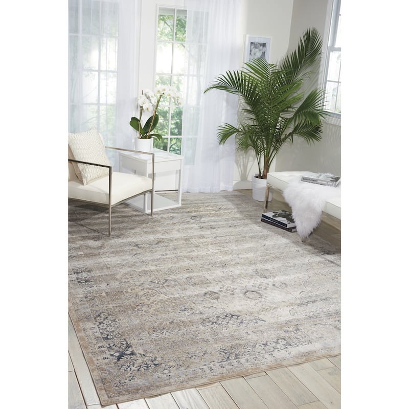 Malta Vintage Oriental Bordered Medallion Area Rug