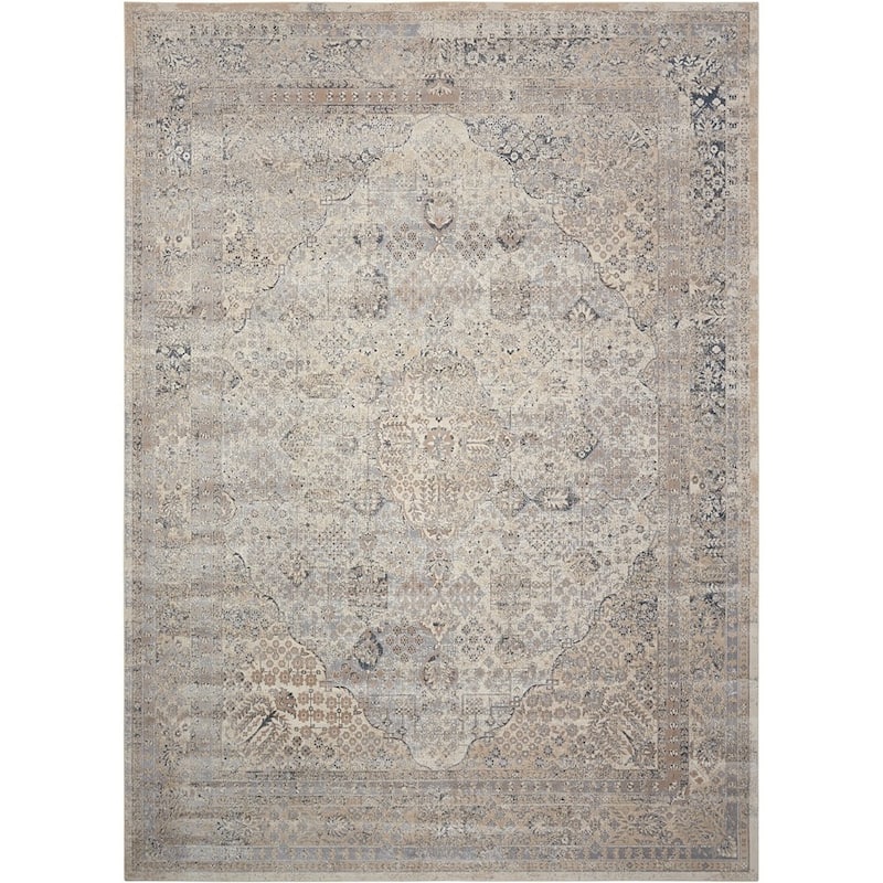 Malta Vintage Oriental Bordered Medallion Area Rug