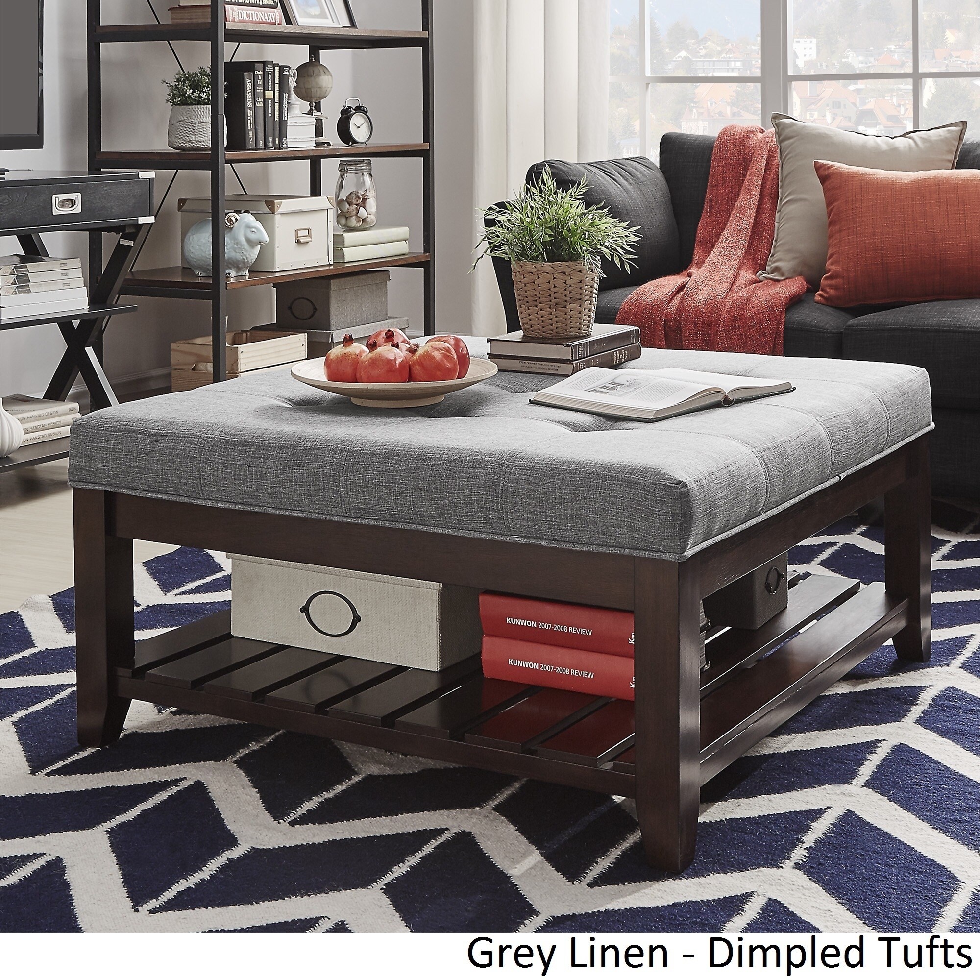 Lennon Espresso Planked Storage Ottoman Coffee Table By Inspire Q Lennon Espresso Planked Storage Ottoman Coffee Table By