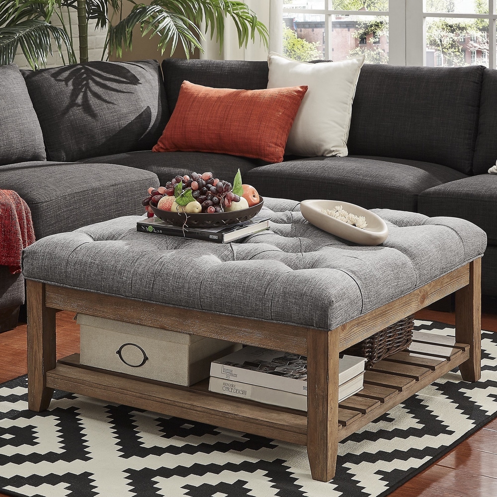 Advanced salvage Chronic Lennon Pine Planked Ottoman Coffee Table by iNSPIRE Q Artisan - On Sale -  Overstock - 13447192