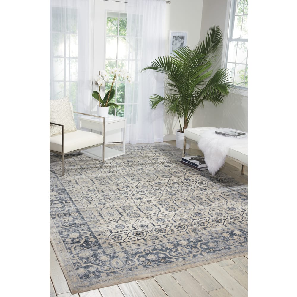 Malta Classic Bordered Geometric Medallion Area Rug