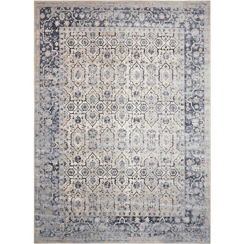 Malta Classic Bordered Geometric Medallion Area Rug