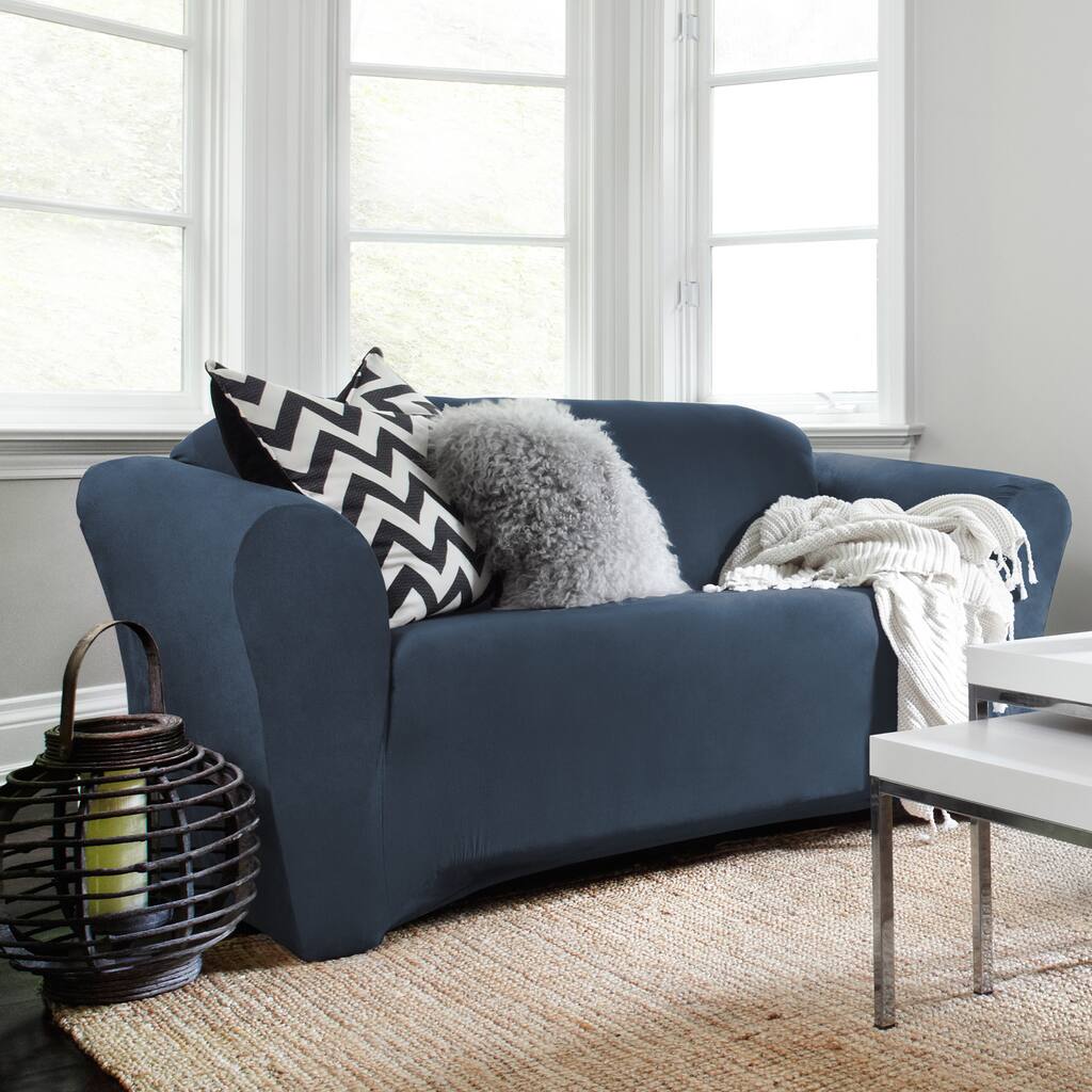 Harlow Blue Blend Stretch Sofa Slipcover