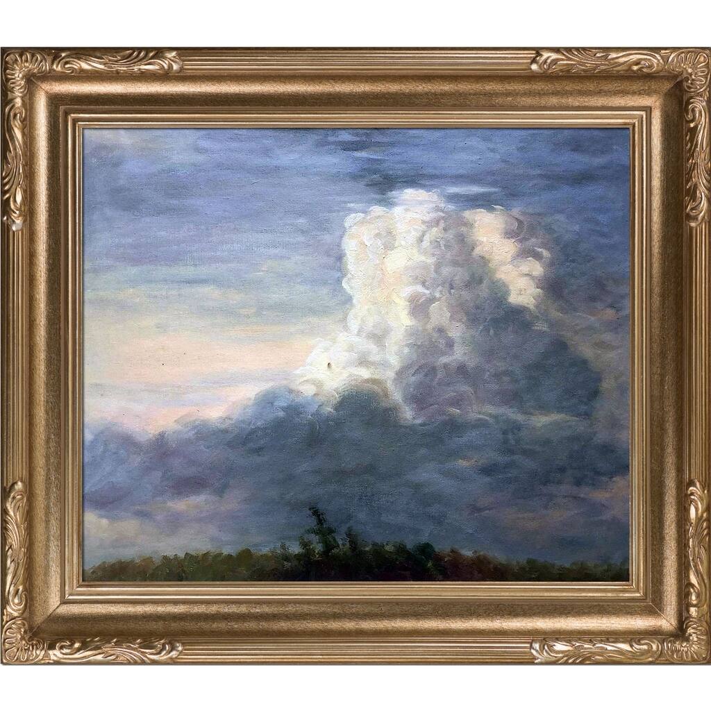 La Pastiche Thomas Cole 'Clouds, 1838' Hand Painted Framed Oil Reproduction