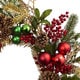 preview thumbnail 2 of 0, Nearly Natural Red and Gold-tone Plastic 24-inch Ornament, Pine, and Pinecone Wreath