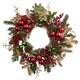 preview thumbnail 1 of 0, Nearly Natural Red and Gold-tone Plastic 24-inch Ornament, Pine, and Pinecone Wreath