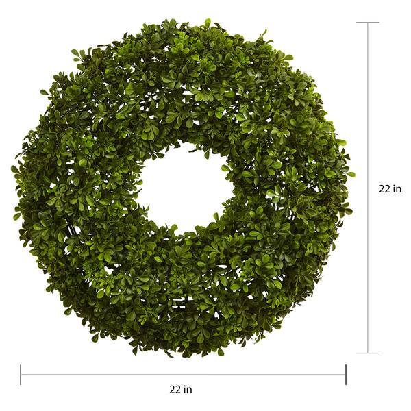 Nearly Natural 22-inch Boxwood Wreath