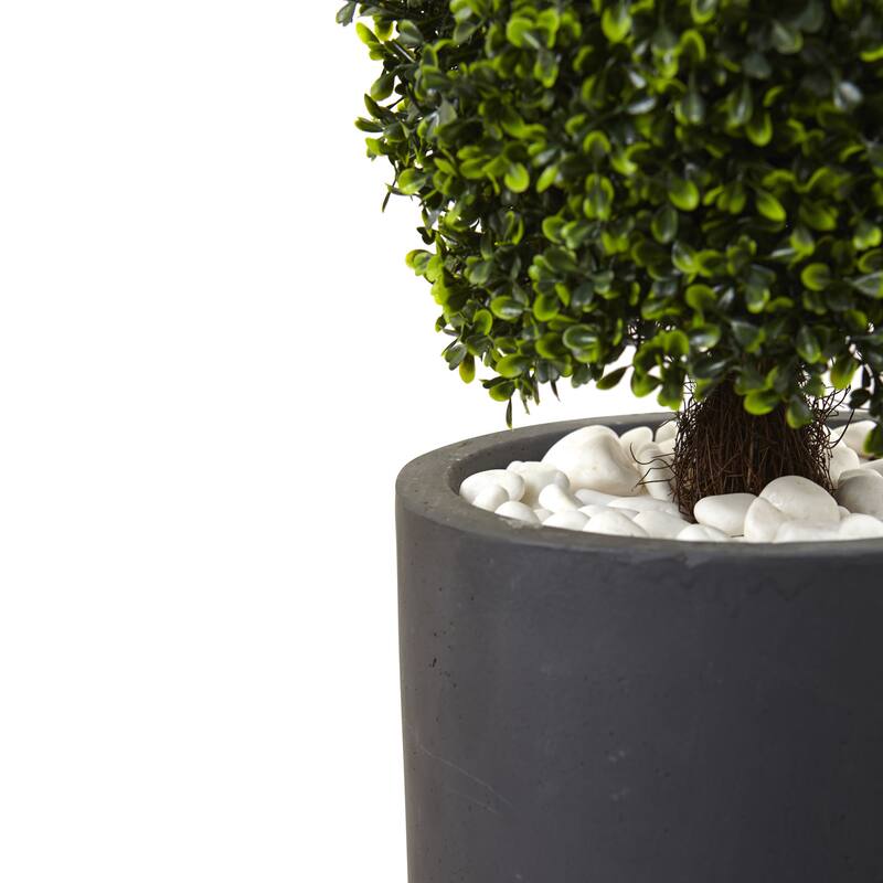 Nearly Natural Grey 50-inch Boxwood Topiary Indoor/Outdoor Silk Plant
