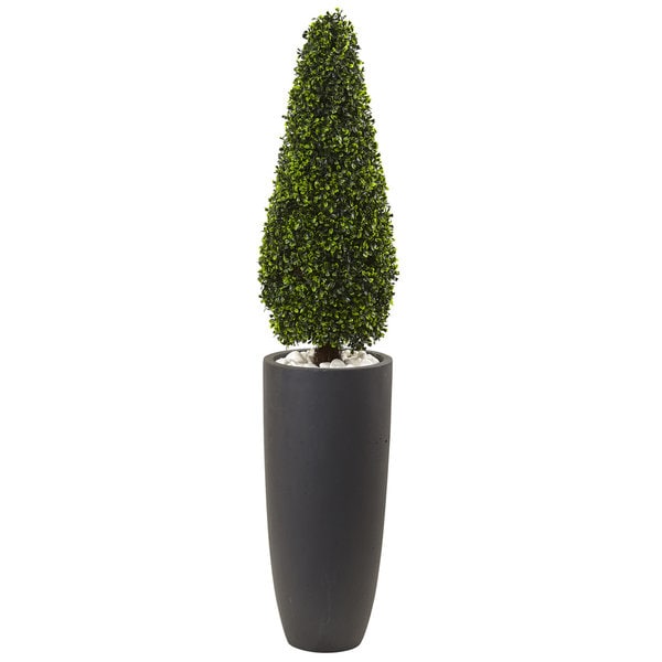 Nearly Natural Grey 50-inch Boxwood Topiary Indoor/Outdoor Silk Plant. Opens flyout.
