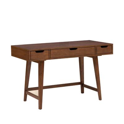 Mid-century Modern Light Walnut Finished Writing Desk