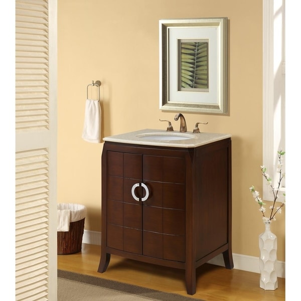 Shop 27" Renee Single Bathroom Vanity Set in Brown - Free ...