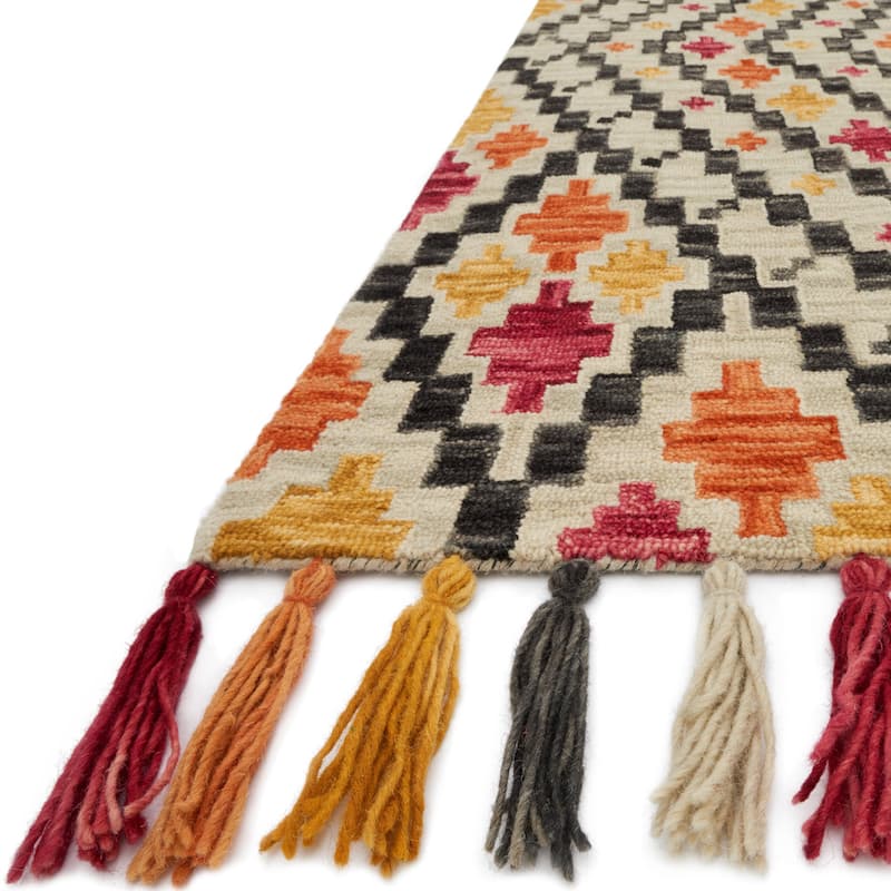 Alexander Home Lena Fiesta Diamond Hand-hooked 100% Wool Rug