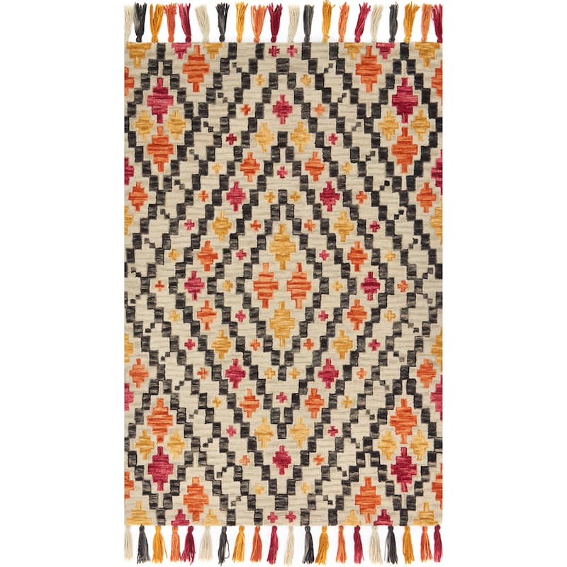 Alexander Home Lena Fiesta Diamond Hand-hooked 100% Wool Rug