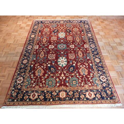 Oriental Rust Wool Hand-knotted Nouveau Antique Rug - 6' x 8'10