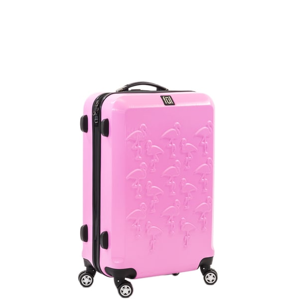 pink rolling suitcase