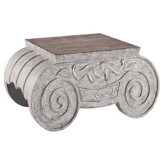 Greek Scrollwork Distressed Brown Tail Table Free Greek Scrollwork Distressed Brown Tail Table