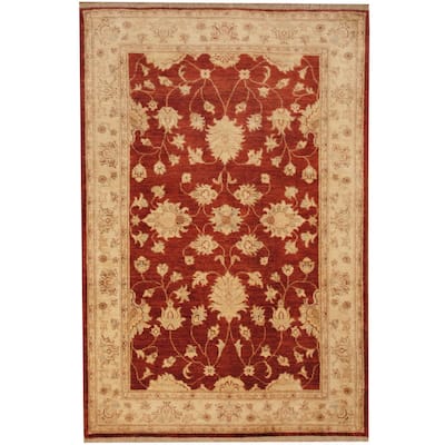 Handmade One-of-a-Kind Vegetable Dye Oushak Wool Rug (Afghanistan) - 4' x 6'