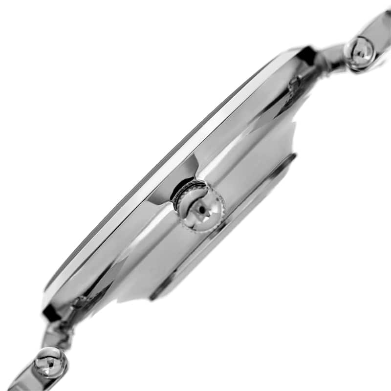 Akribos XXIV Womens Swiss Quartz Diamond Swarovski Crystal Silver-Tone Bracelet Watch