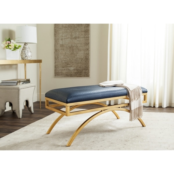 Safavieh Modern Glam Moon Arc Navy/Gold Bench - Free Shipping Today
