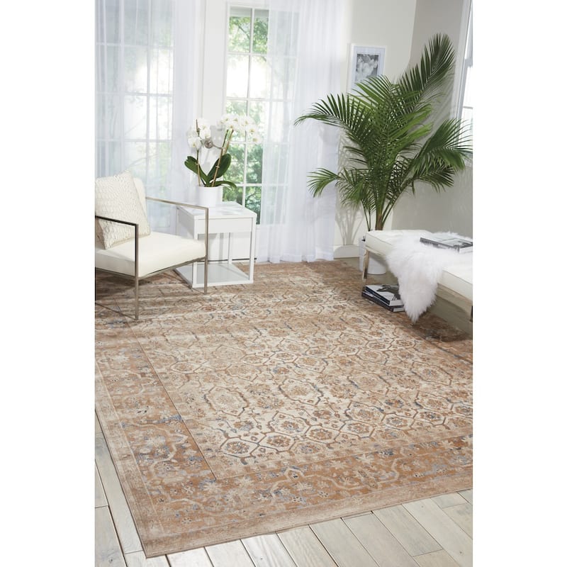 Malta Classic Bordered Geometric Medallion Area Rug