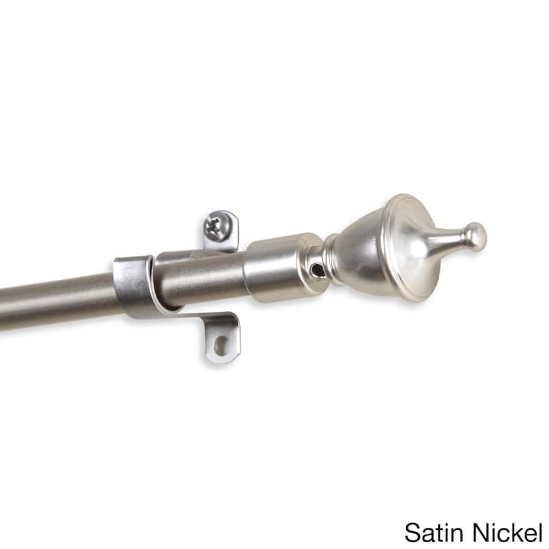 Gio 7/16-inch Adjustable curtain rod - 28-48 Inch - satin nickel
