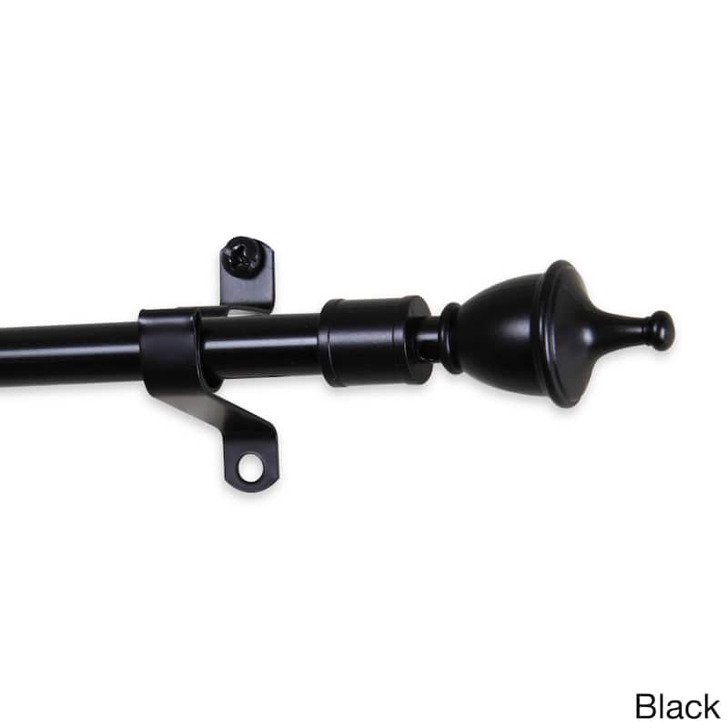 Gio 7/16-inch Adjustable curtain rod - 18-28 inch - Black