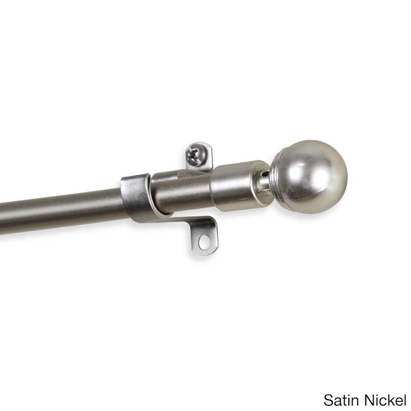 InStyleDesign Jewel 7/16-inch Adjustable Curtain Rod - 18-28 inch - Nickel Finish/Satin/Silver Finish - satin nickel