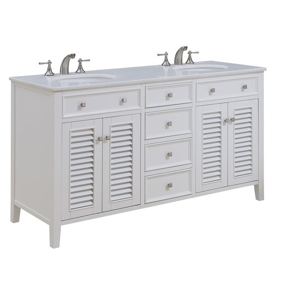 Somette 60" Corinne Double Bathroom Vanity Set in White