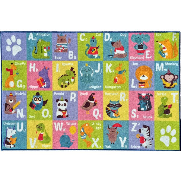 Kc Cubs Playtime Collection Abc Alphabet Multicolor Polypropylene Kc Cubs Playtime Collection Abc Alphabet Multicolor Polypropylene Animal Educational Area Rug 8 X27