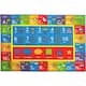 KC Cubs Playtime Collection ABC Alphabet, Numbers, and Shapes Multicolor Polypropylene Educational Area Rug - 5' x 6'6" - Multi