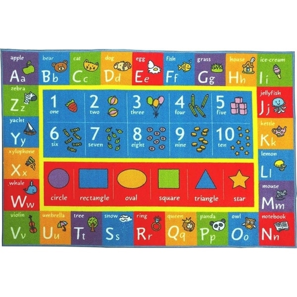 ABC KIDS BEDDING OR CURTAINS OR BEAN BAG COVER ANIMALS ALPHABET NUMBERS RED BLUE 