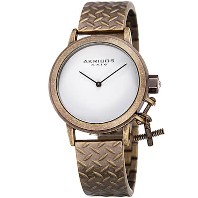 Akribos XXIV Women's Swiss Quartz Charm Antique Copper Bracelet Watch