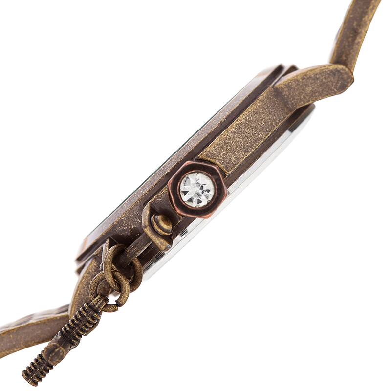 Akribos XXIV Women's Swiss Quartz Charm Antique Copper Bracelet Watch
