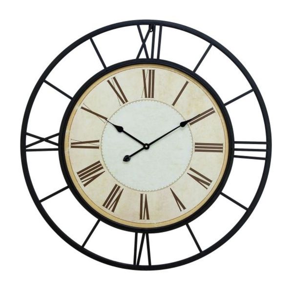 Copper Grove Seymour Black and White Metal Wall Clock