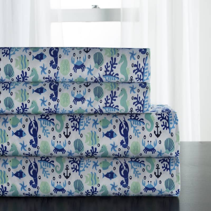 Coastal Print Sheet Set - Clearwater Aqua - Twin