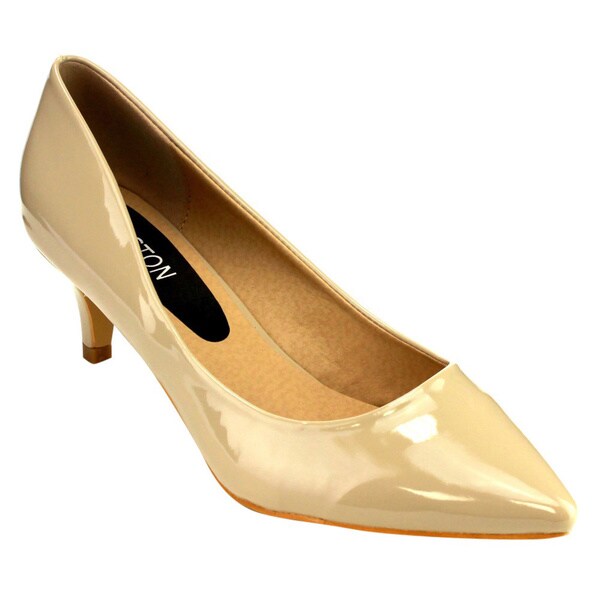 Kitten Heel Closed Toe Dress Pumps 